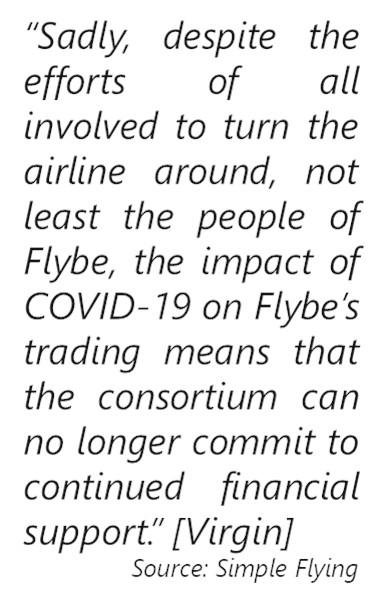 Virgin-FlyBE-Statement blaiming Corona virus