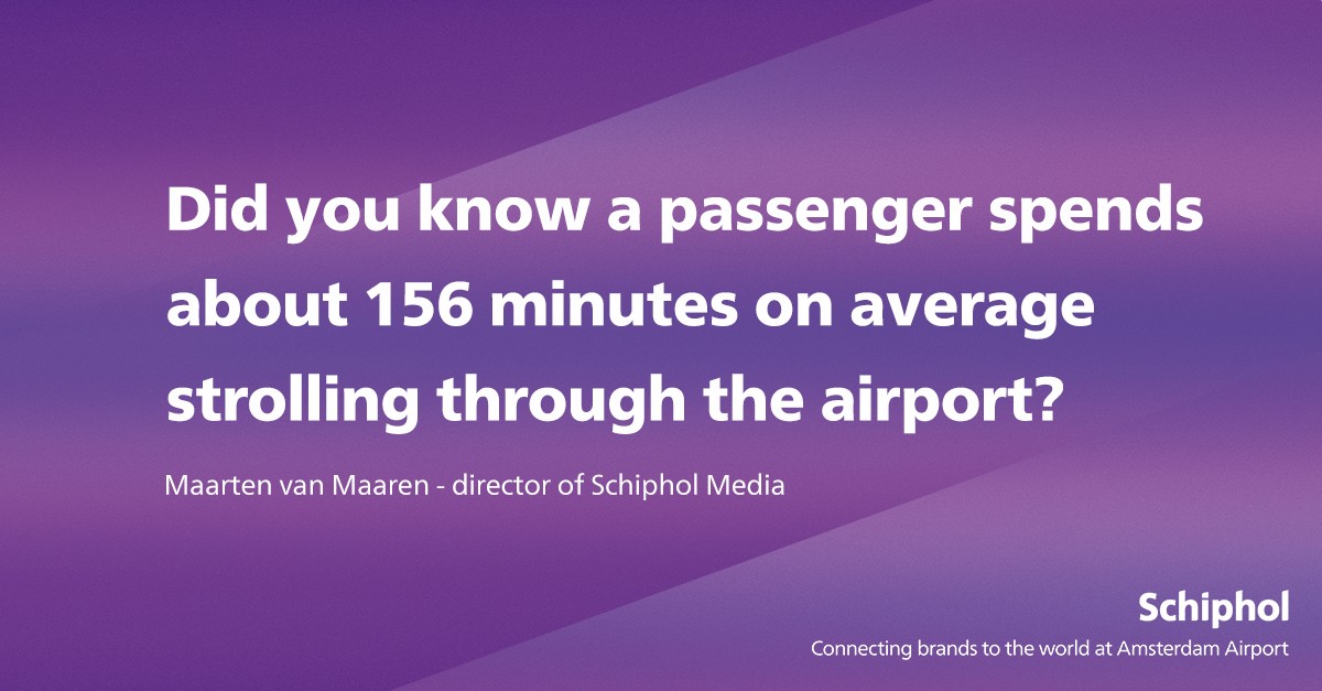AMS Schiphol: Did you know a passengers spends about 156 minutes on average strolling through the airport?