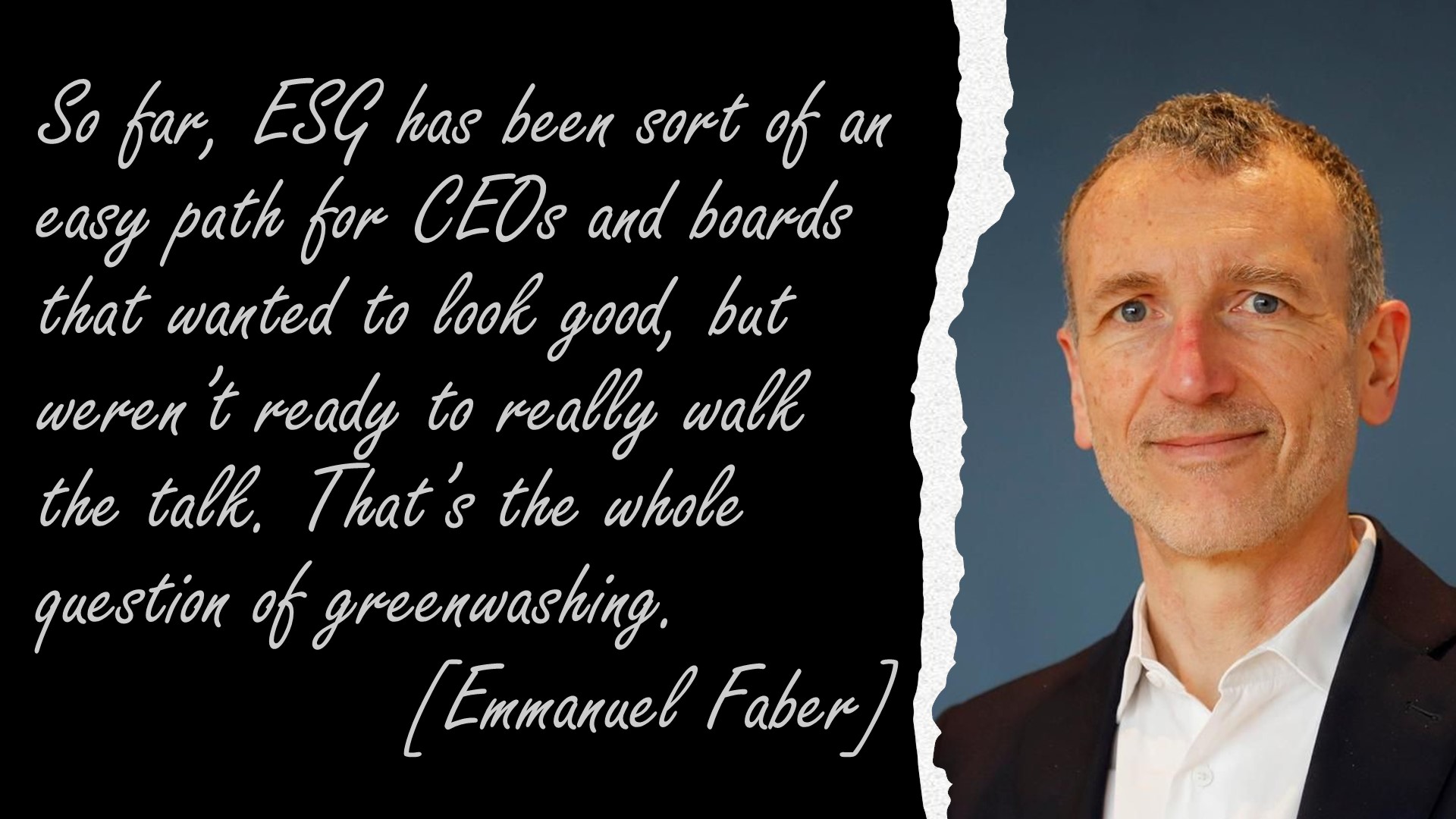 ESG an easy path to Greenwashing [Emmanuel Faber]
