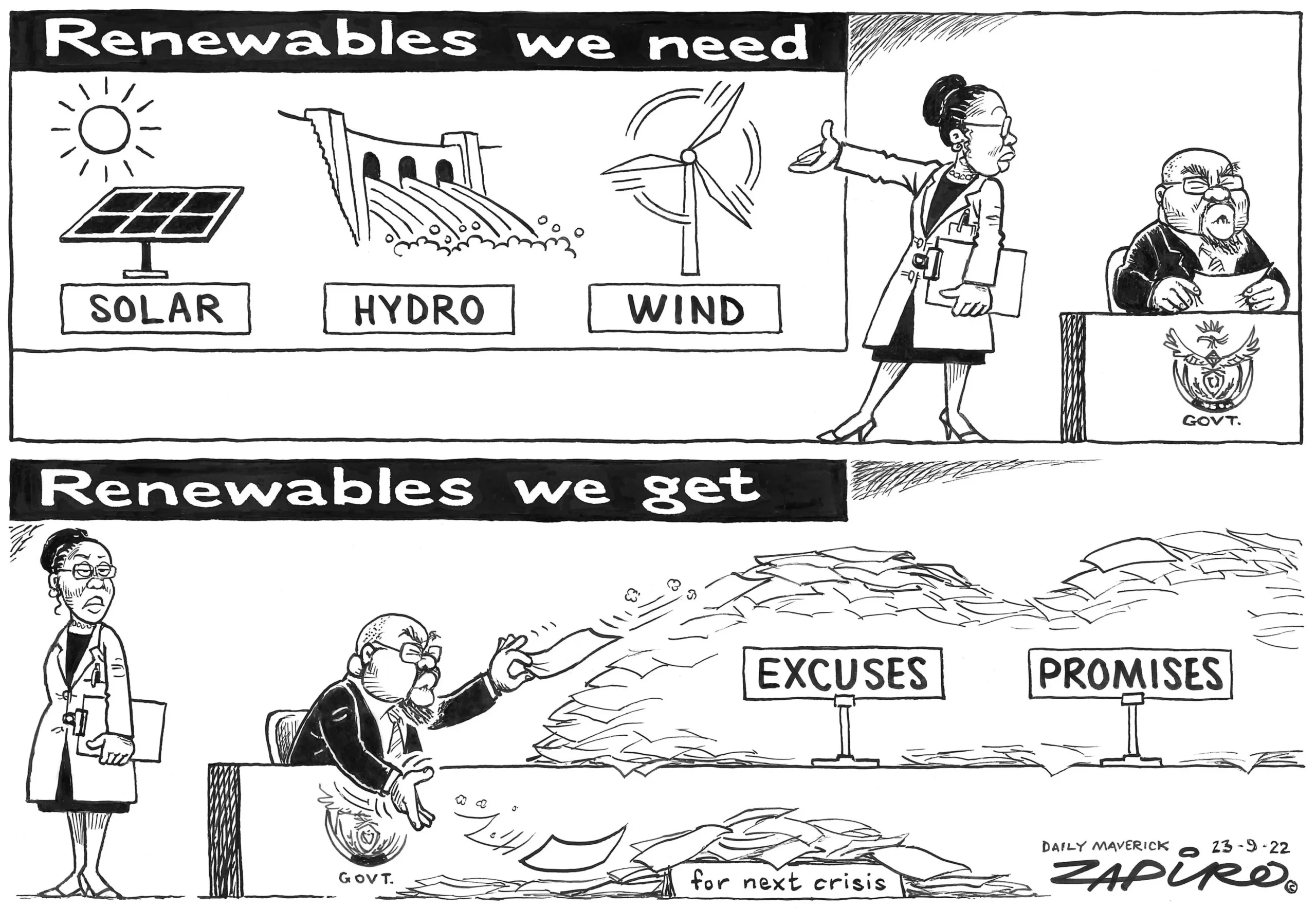 Renewables We Need - Renewables We Get (by Zapiro)